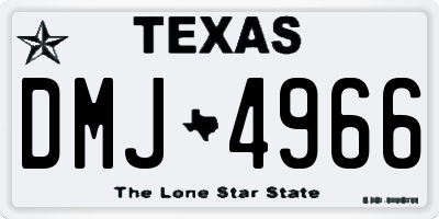 TX license plate DMJ4966