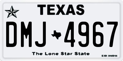 TX license plate DMJ4967