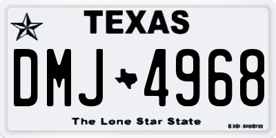 TX license plate DMJ4968