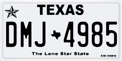 TX license plate DMJ4985