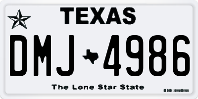 TX license plate DMJ4986
