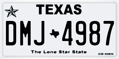 TX license plate DMJ4987