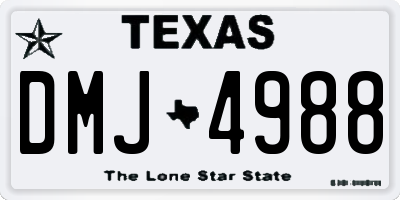 TX license plate DMJ4988