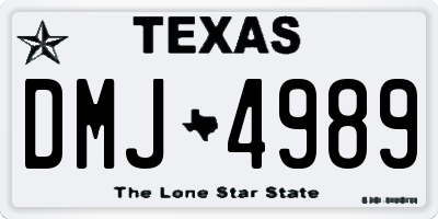TX license plate DMJ4989