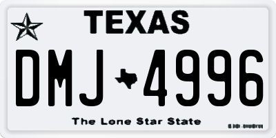 TX license plate DMJ4996