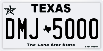 TX license plate DMJ5000