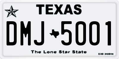 TX license plate DMJ5001