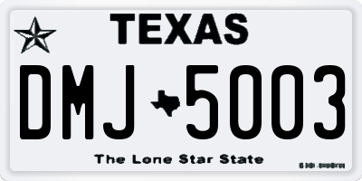 TX license plate DMJ5003