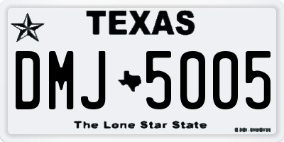 TX license plate DMJ5005