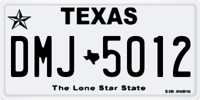 TX license plate DMJ5012