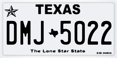 TX license plate DMJ5022