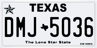 TX license plate DMJ5036