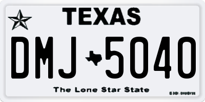 TX license plate DMJ5040