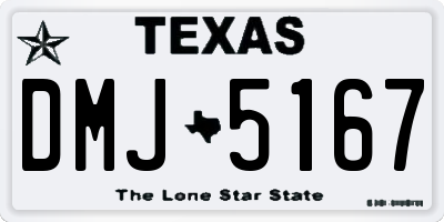 TX license plate DMJ5167