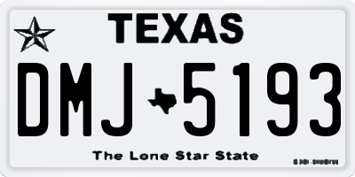 TX license plate DMJ5193