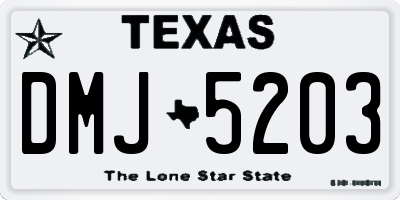 TX license plate DMJ5203