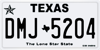 TX license plate DMJ5204