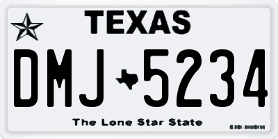 TX license plate DMJ5234