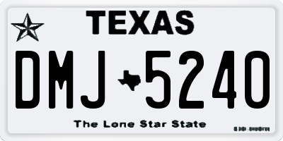 TX license plate DMJ5240
