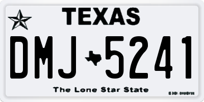 TX license plate DMJ5241