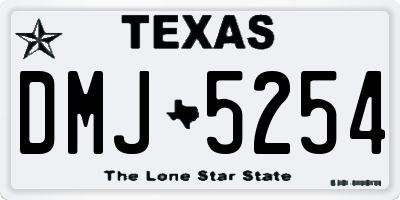 TX license plate DMJ5254