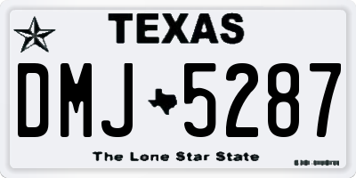 TX license plate DMJ5287