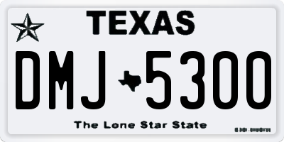 TX license plate DMJ5300