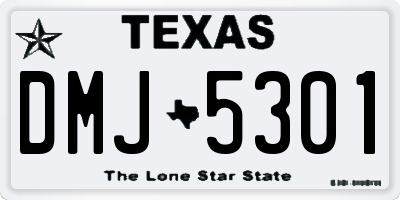 TX license plate DMJ5301