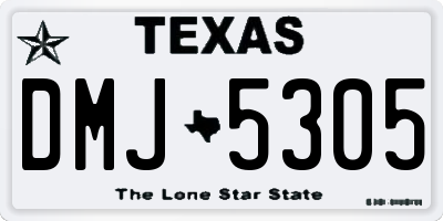 TX license plate DMJ5305