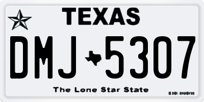 TX license plate DMJ5307