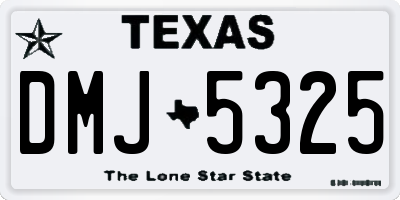 TX license plate DMJ5325
