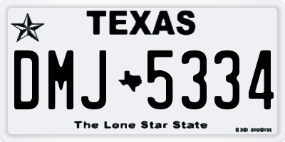 TX license plate DMJ5334