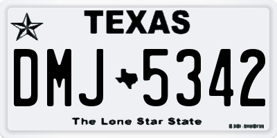 TX license plate DMJ5342