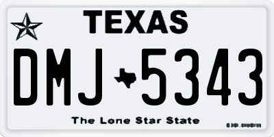 TX license plate DMJ5343