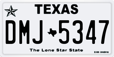 TX license plate DMJ5347