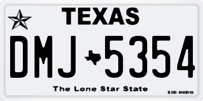 TX license plate DMJ5354