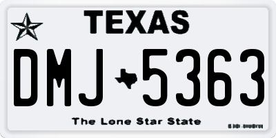 TX license plate DMJ5363