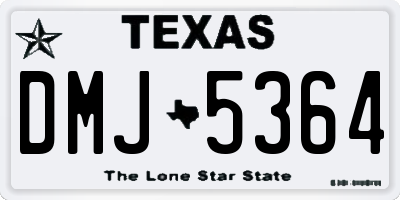 TX license plate DMJ5364
