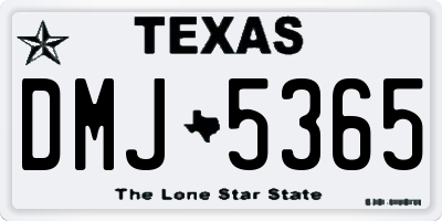 TX license plate DMJ5365