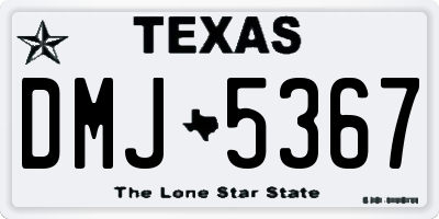 TX license plate DMJ5367