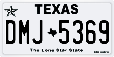 TX license plate DMJ5369