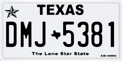 TX license plate DMJ5381