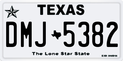 TX license plate DMJ5382