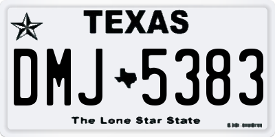 TX license plate DMJ5383
