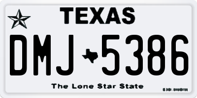 TX license plate DMJ5386