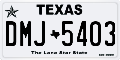 TX license plate DMJ5403
