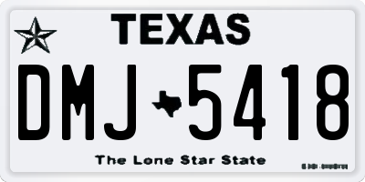 TX license plate DMJ5418