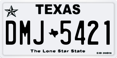 TX license plate DMJ5421