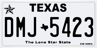 TX license plate DMJ5423