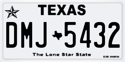TX license plate DMJ5432